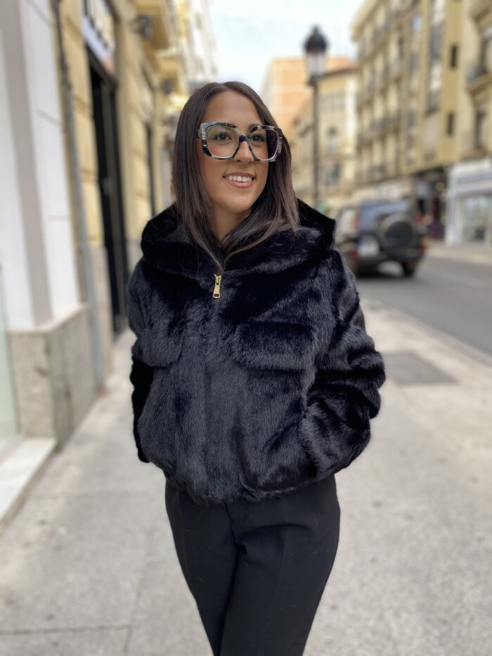 Cazadora corta corta pelo capucha - Imagen 6