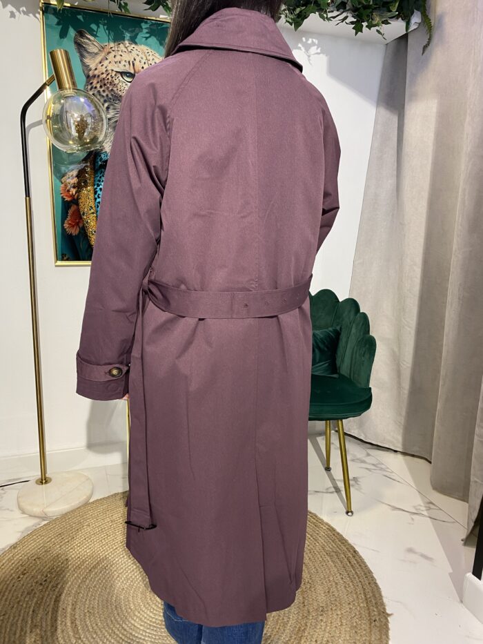 Gabardina morada recta cuello - Imagen 3