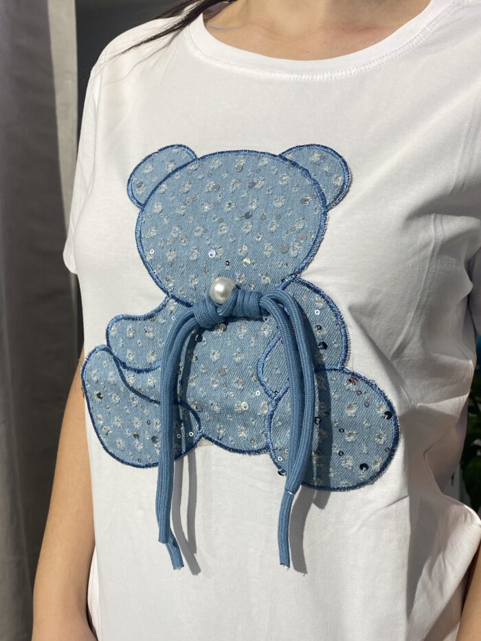 Camiseta algodón oso jeans - Imagen 5