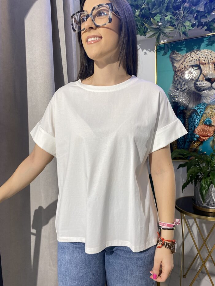 Camiseta básica ribete manga