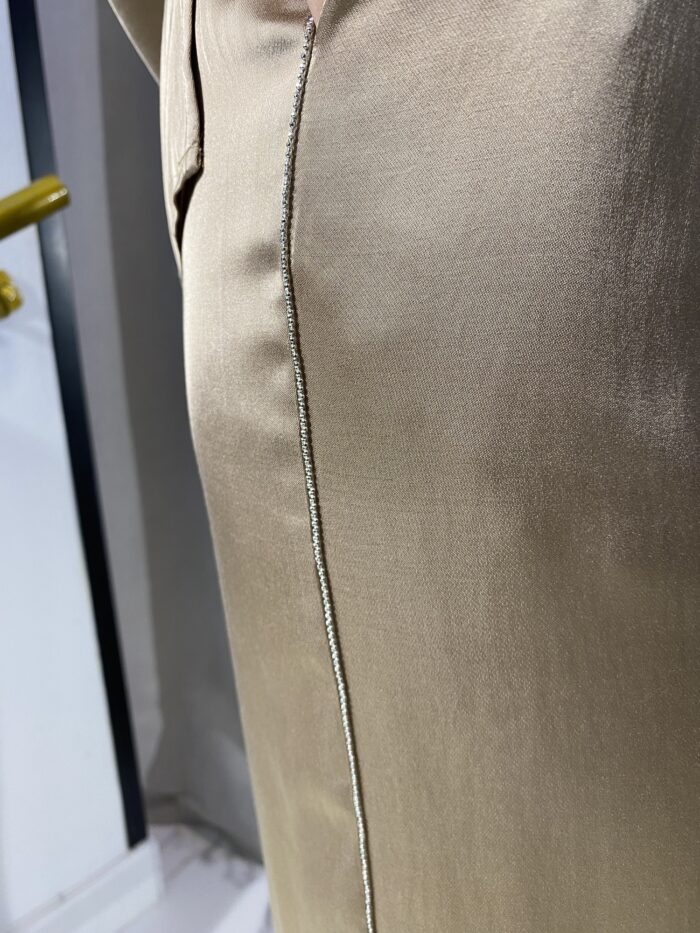 Pantalón fluido raso detalle lateral - Imagen 3