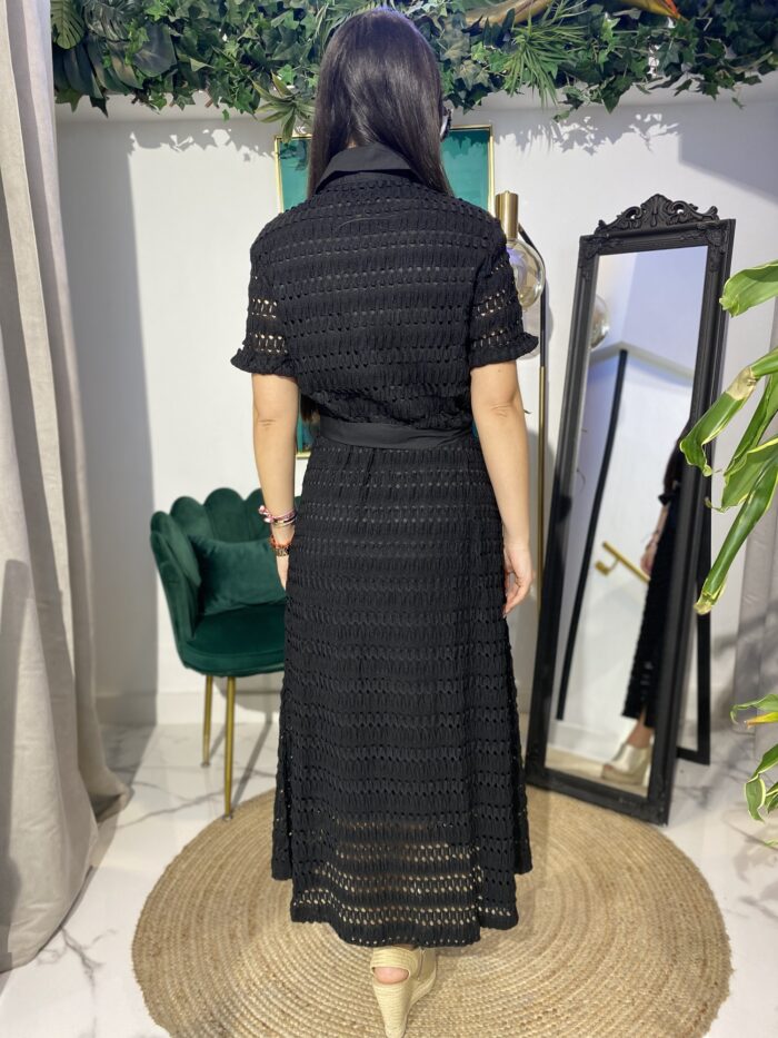 Vestido midy calado manga corta - Imagen 7