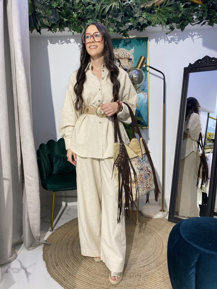 Pantalón lino cintura goma