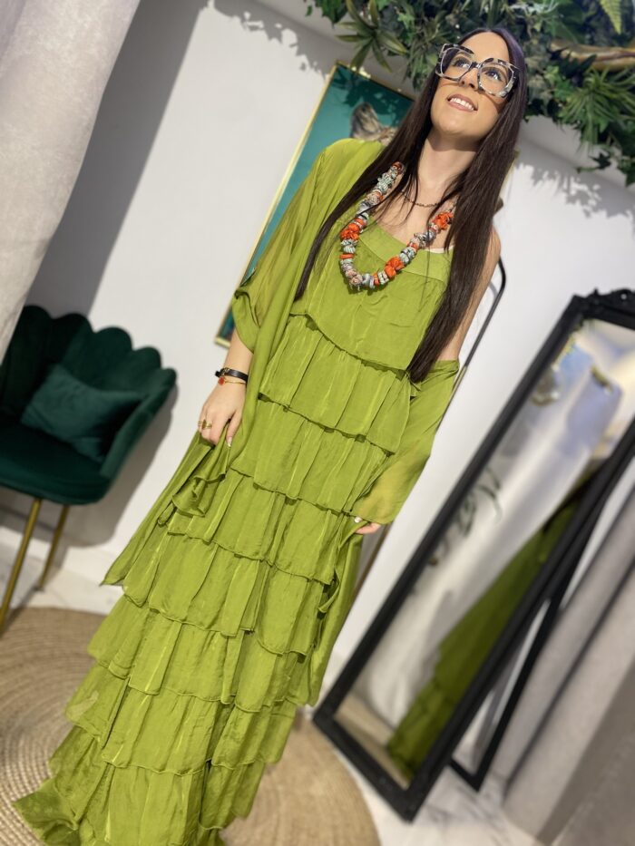 Vestido volante seda cintura goma - Imagen 7
