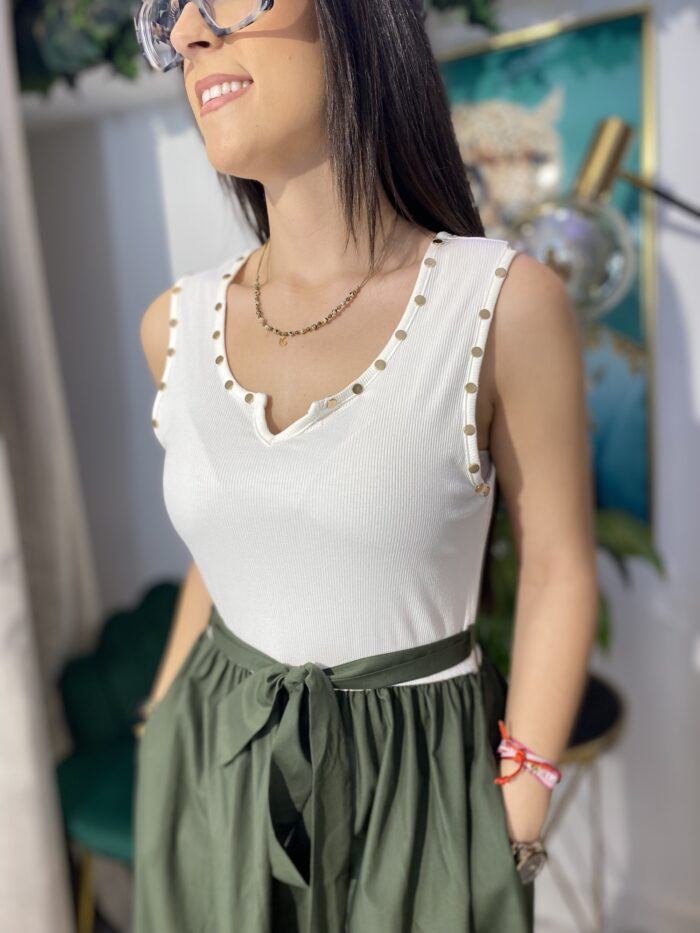 Vestido tirante tachas bajo volante - Imagen 6