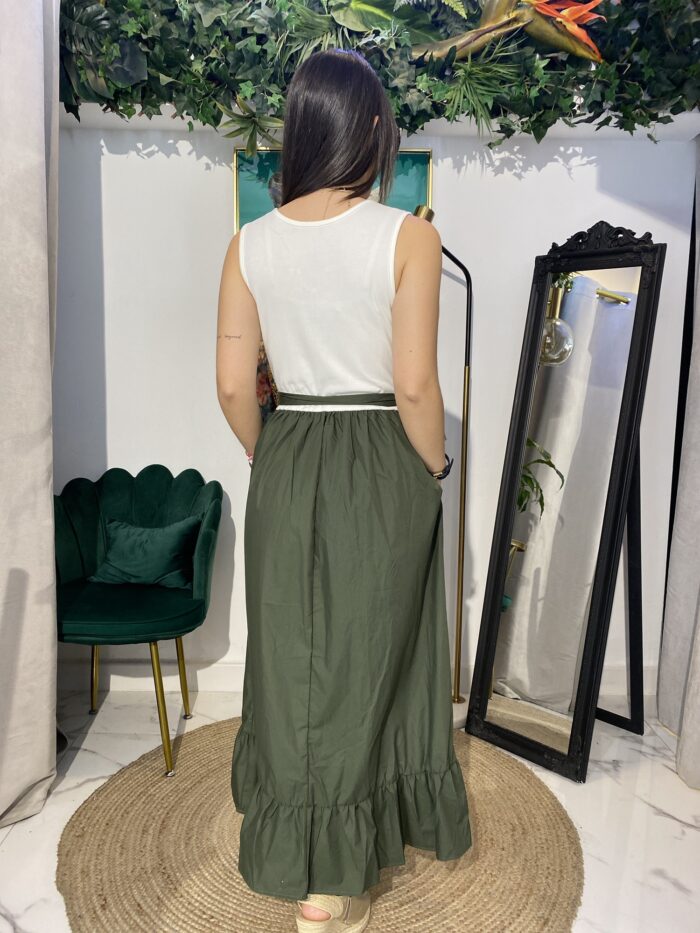 Vestido tirante tachas bajo volante - Imagen 5