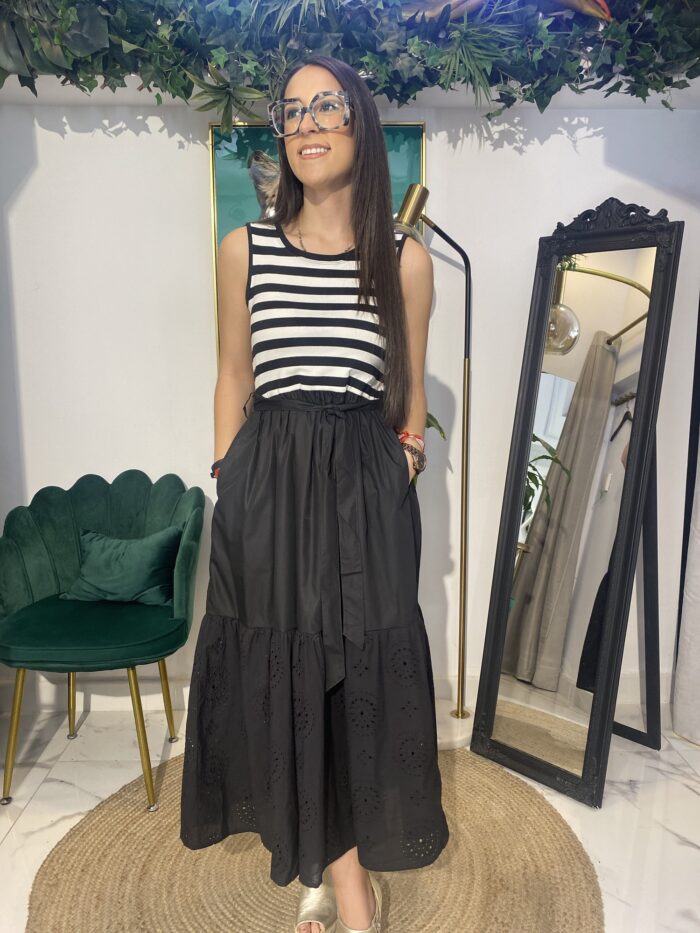 Vestido combi marinero bajo encaje - Imagen 2
