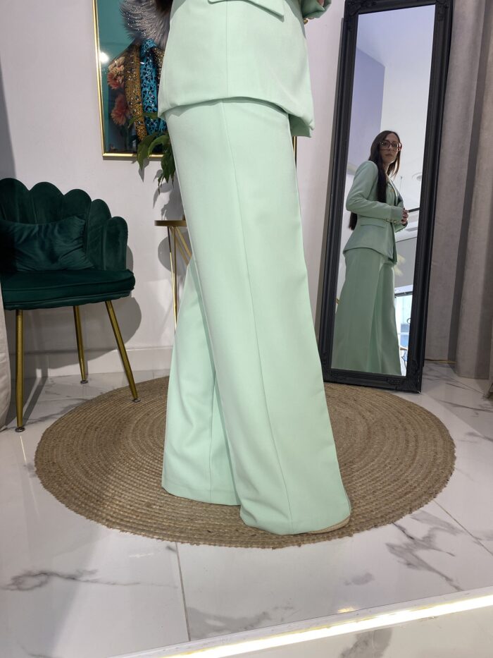 Pantalón recto pinza verde menta - Imagen 2