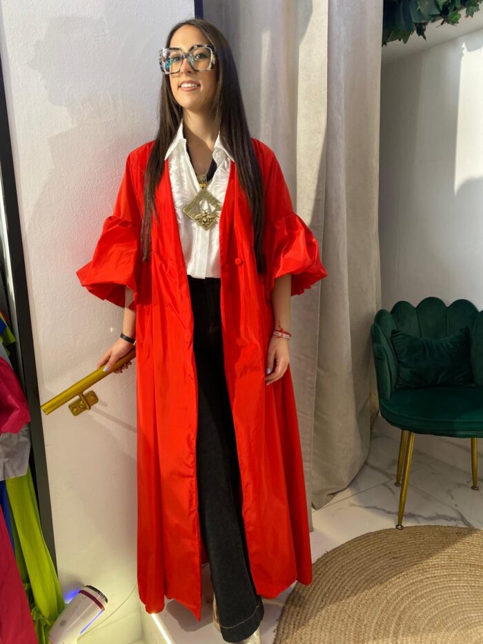 Gabardina cruzada manga globo - Imagen 3