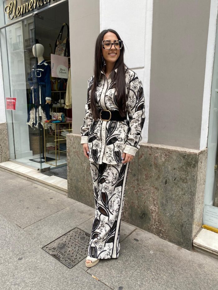 Camisa conjunto bordada oversize