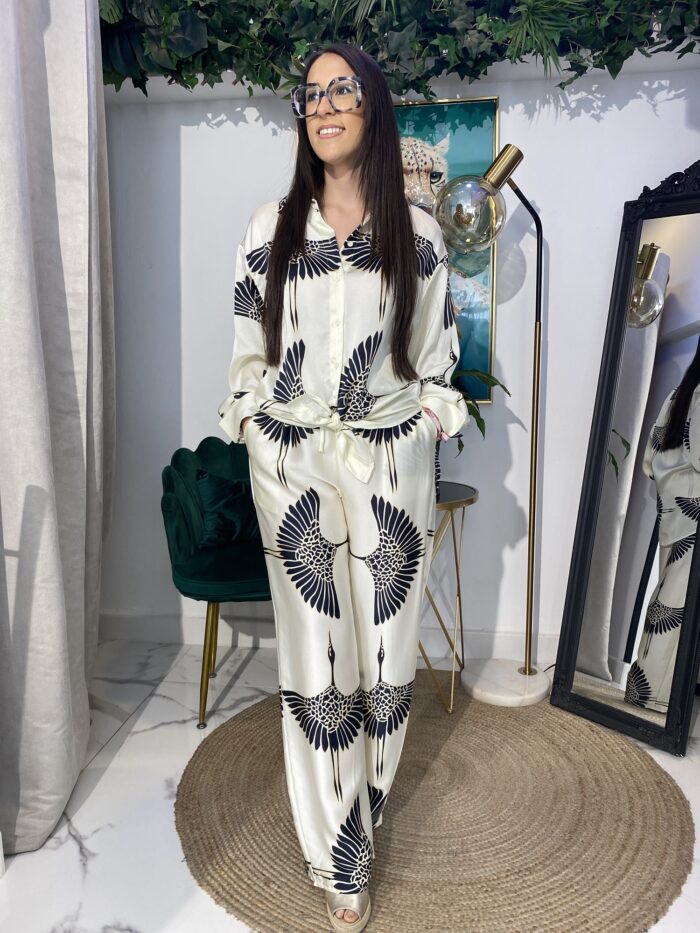 Camisa conjunto estampado cigüeña