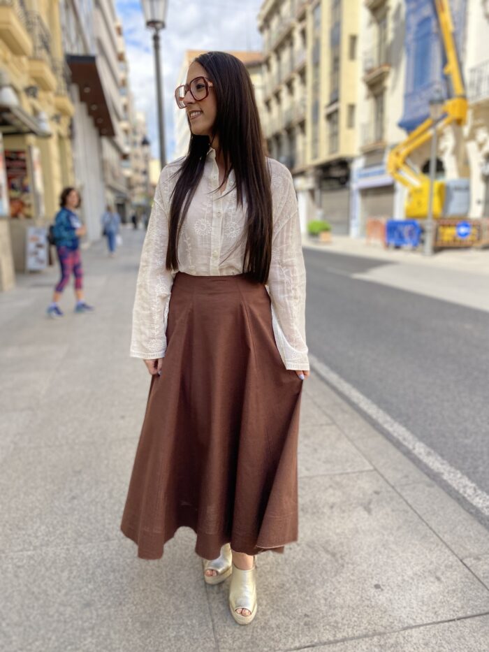 Falda lino vuelo