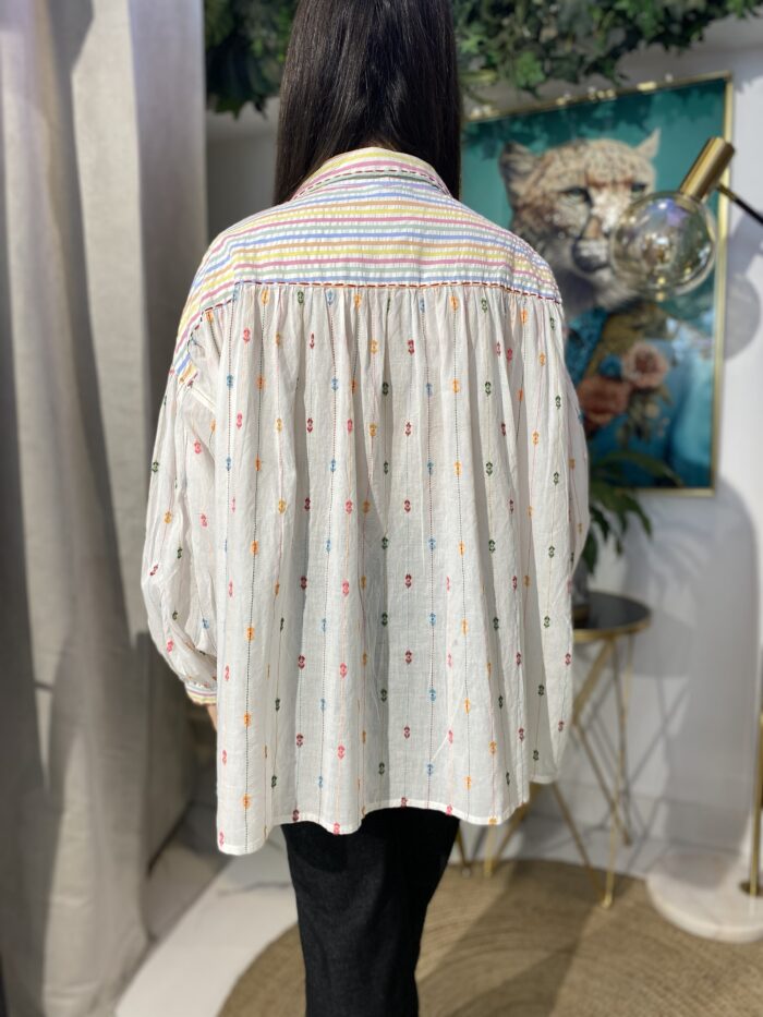 Camisa oversize algodón bordado corazón - Imagen 5