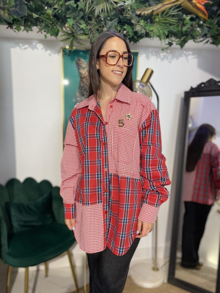 Camisa cuadro vichy rosa pink - Imagen 2