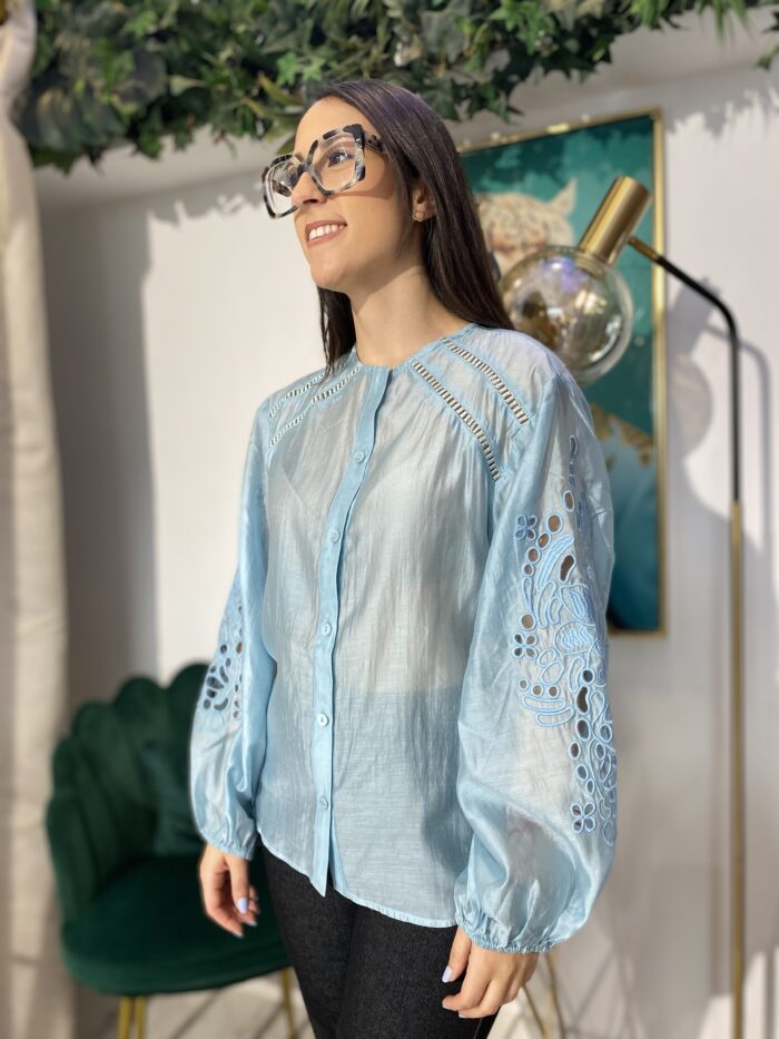 Camisa manga bordada - Imagen 6