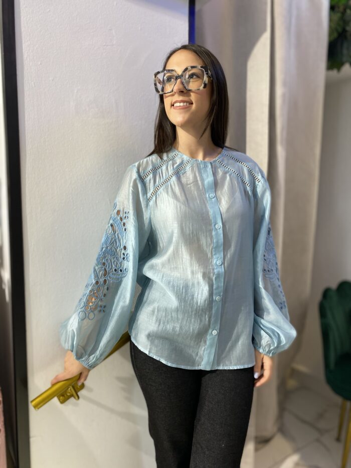 Camisa manga bordada - Imagen 5