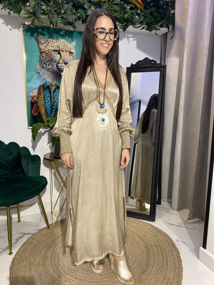 Vestido camisero raso - Imagen 2