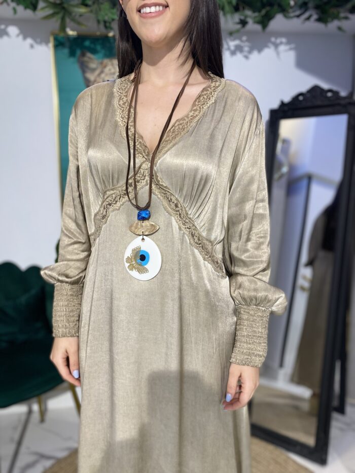 Vestido camisero raso - Imagen 3