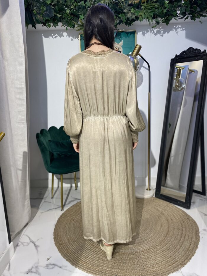 Vestido camisero raso - Imagen 4