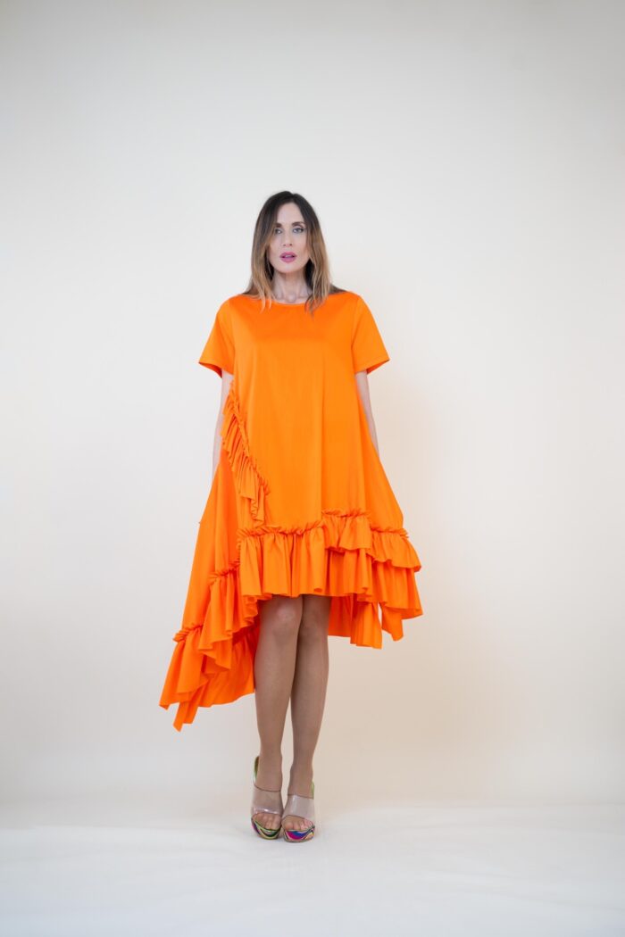 Vestido algodón asimétrico volantes - Imagen 10