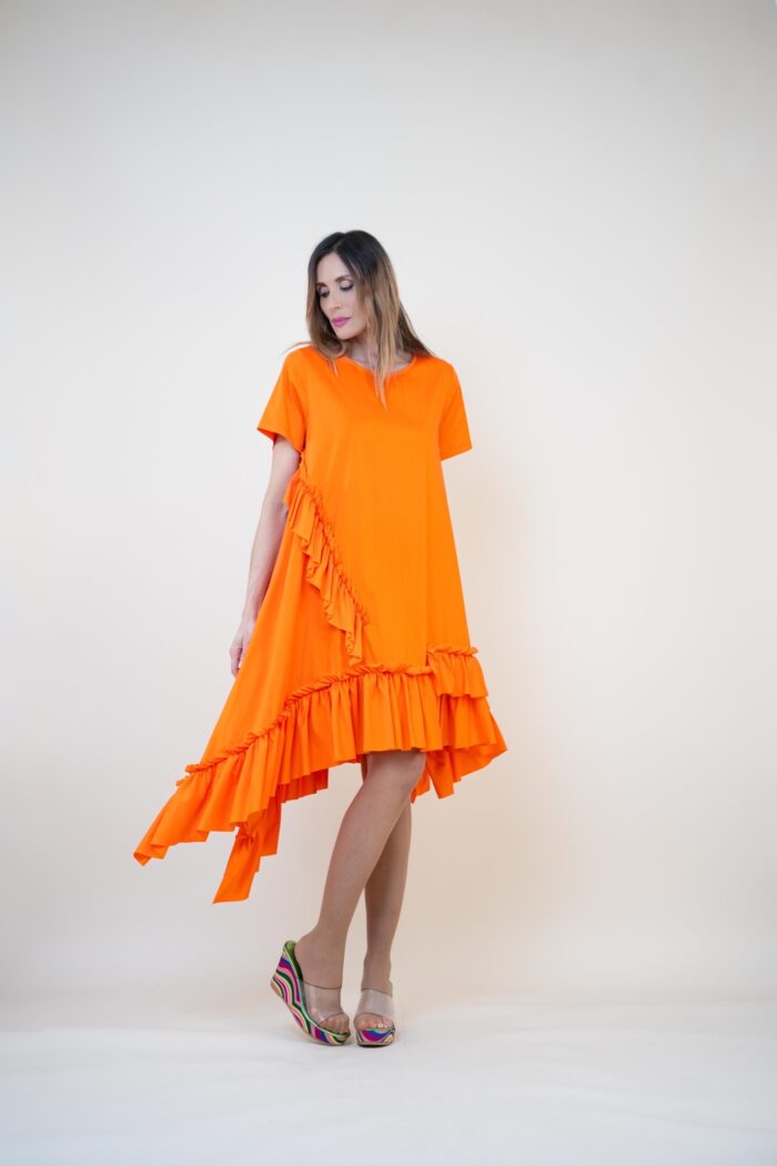Vestido algodón asimétrico volantes - Imagen 9