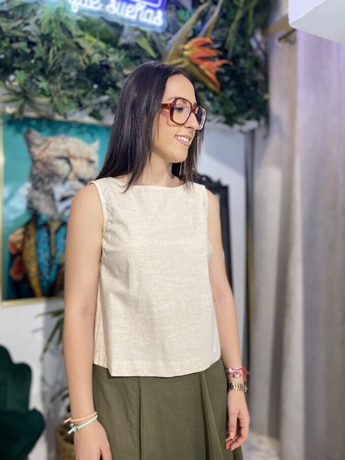 Top falda lino - Imagen 6