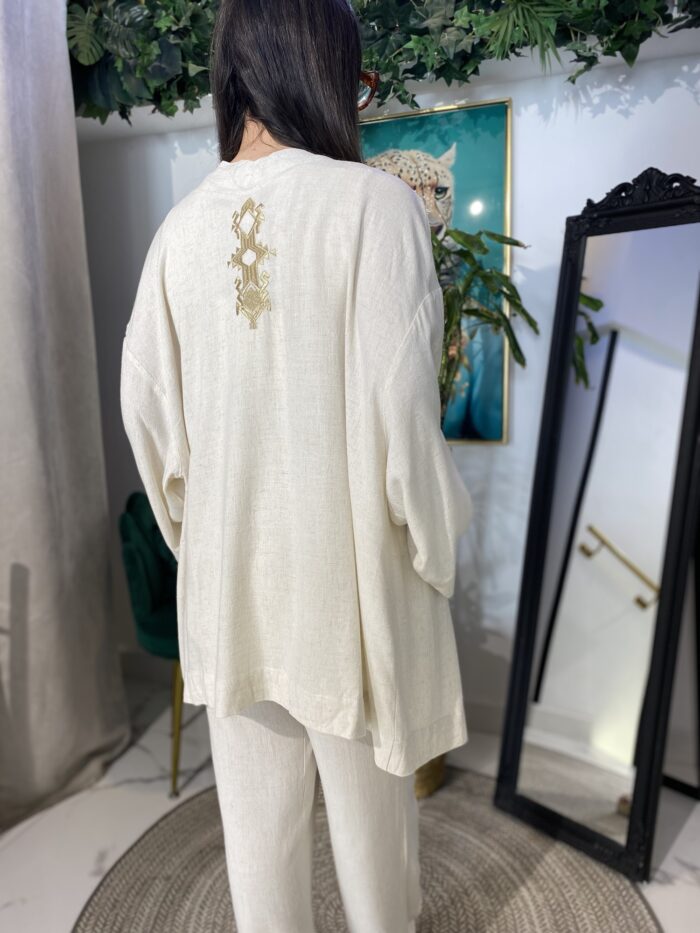 Kimono conjunto bordado etnico - Imagen 4