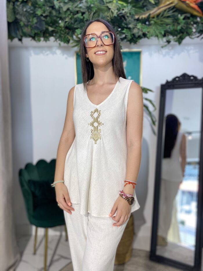 Blusa conjunto bordado etnico - Imagen 3