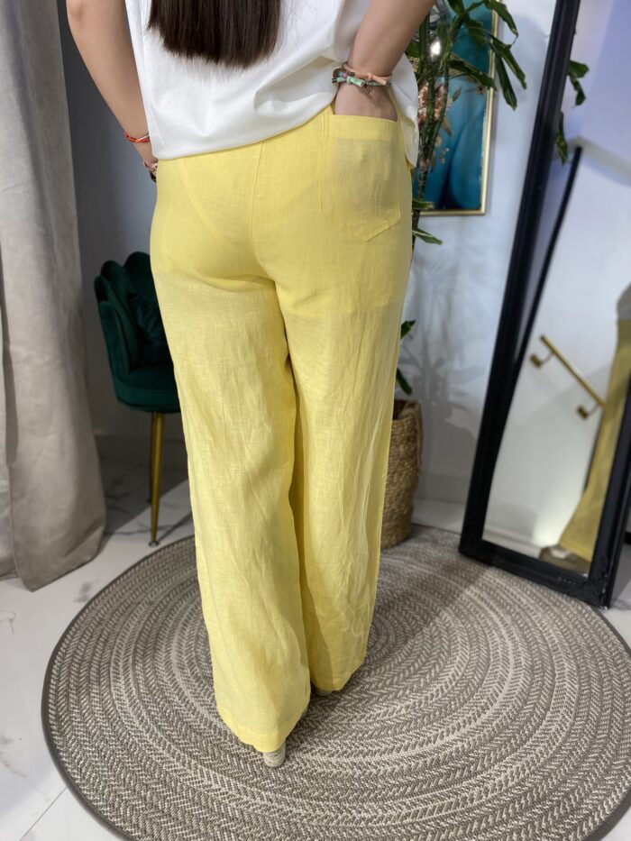 Pantalón lino forrado calado - Imagen 4