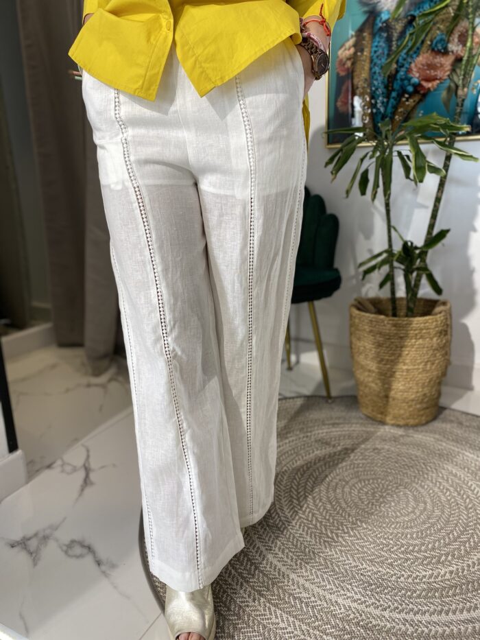 Pantalón lino forrado calado - Imagen 5