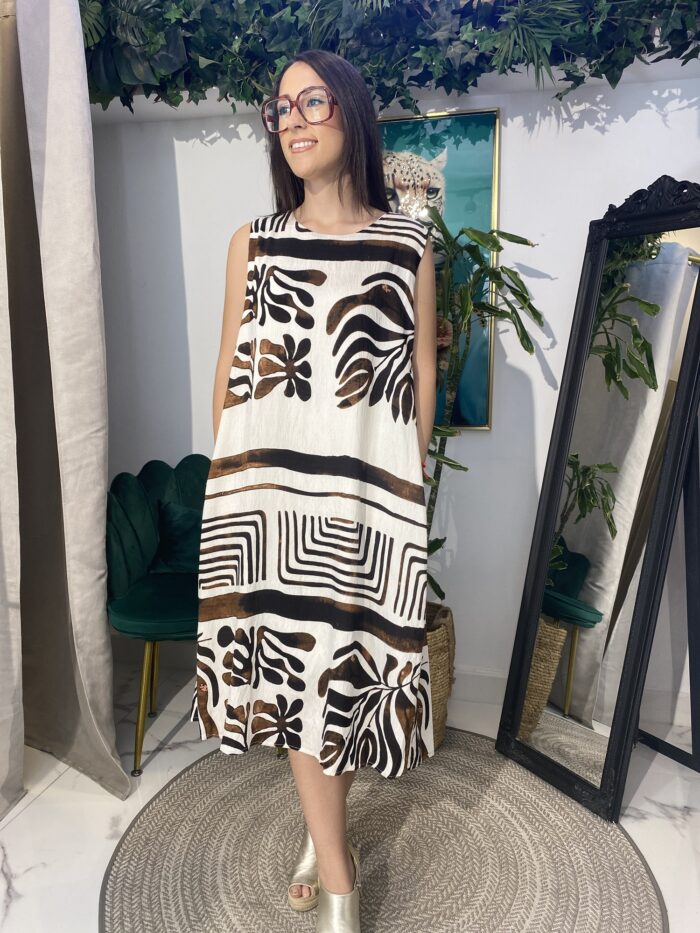 vestido gasa estampado espalda cruzada - Imagen 5