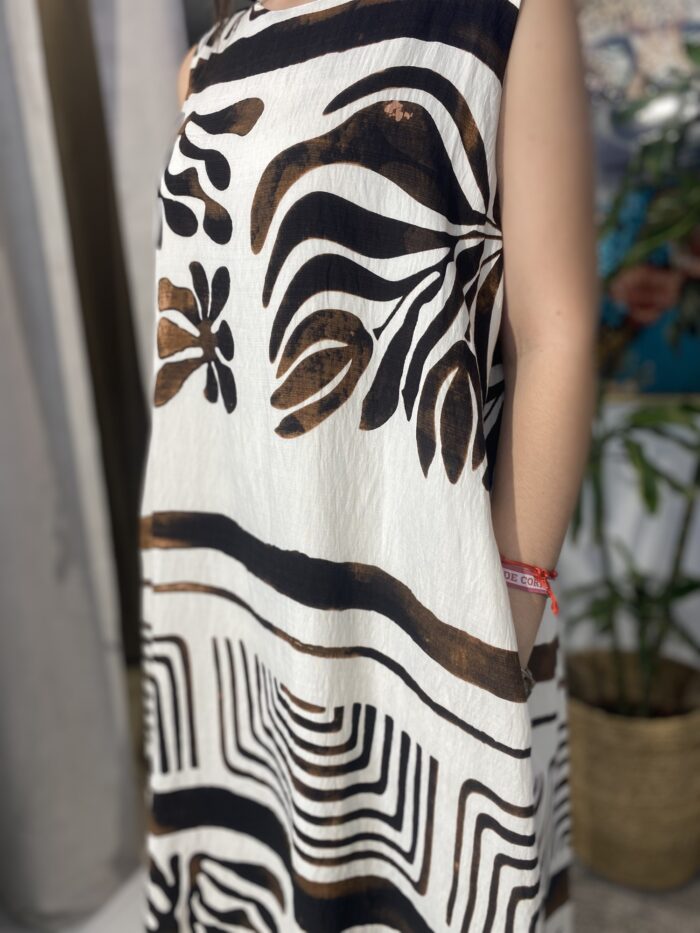 vestido gasa estampado espalda cruzada - Imagen 2