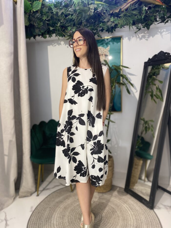 vestido gasa estampado espalda cruzada