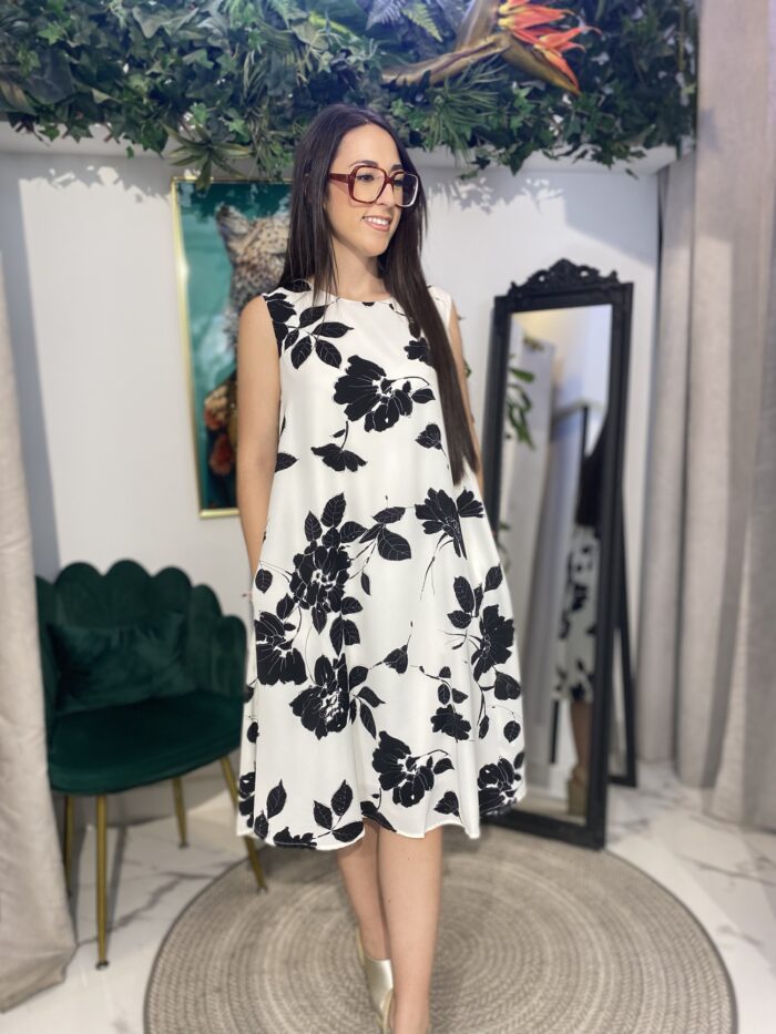vestido gasa estampado espalda cruzada - Imagen 9