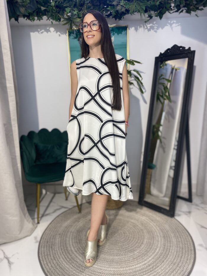 vestido gasa estampado espalda cruzada - Imagen 3