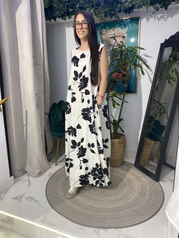 vestido gasa estampado espalda cruzada - Imagen 14