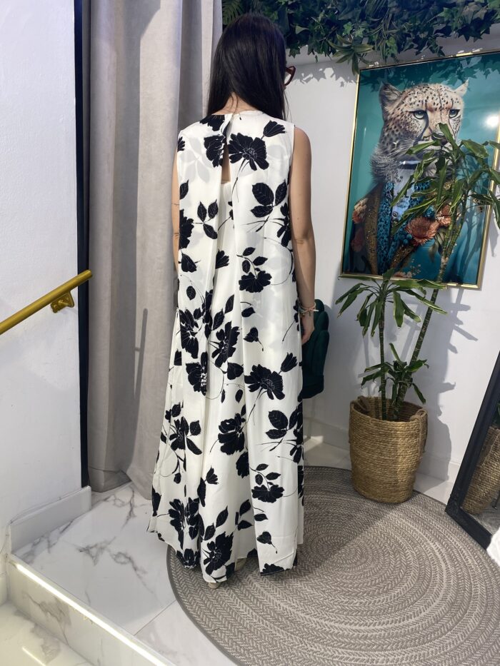 vestido gasa estampado espalda cruzada - Imagen 13